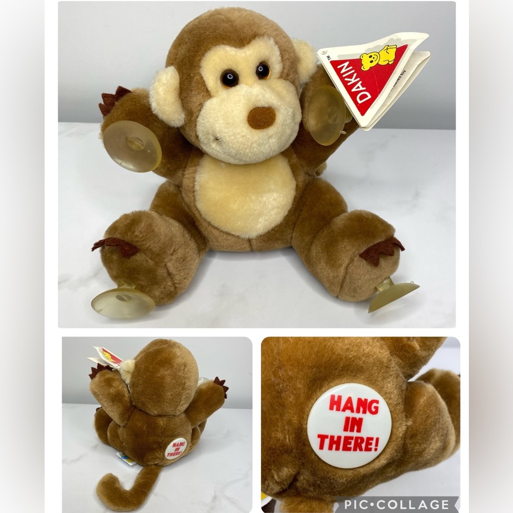 DAKIN Stuck On You Monkey Plush 1987 Hang In There